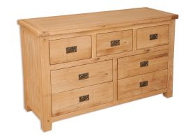 Boston Natural Oak Bedroom 7 Drawer Wide Oak Chest