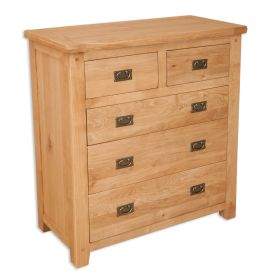 Boston Natural Oak Bedroom 5 Drawer Oak Chest