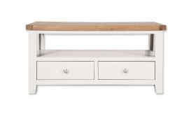 Boston White Living 2 Drawer White Coffee Table