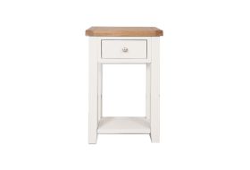 Boston White Living Small 1 Drawer White Console Table