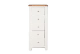 Boston White Bedroom 5 Drawer White Tallboy