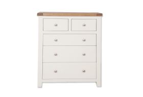 Boston White Bedroom 5 Drawer White Chest