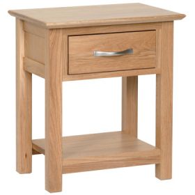 New Oak 1 Drawer Bedside Table