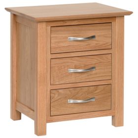 New Oak 3 Drawer Bedside Table