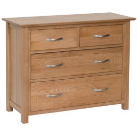 New Oak 2 Over 2 Drawer Chest Of Drawers