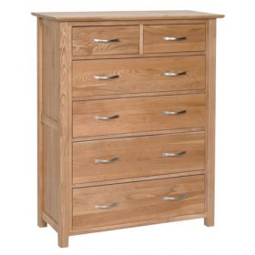 New Oak 2 Over 4 Drawer Chest Of Drawers
