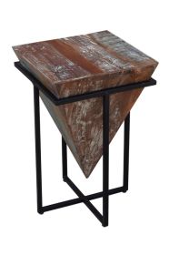 Mumbai Medium Dark Pyramid Shaped Side Table