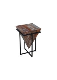 Mumbai Small Dark Pyramid Shaped Side Table