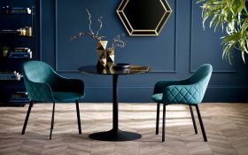 Julian Bowen Nero Round Table & Lima Dining Chair Set