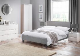 Julian Bowen Rialto Linen Bed in Light Grey