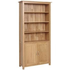 New Oak Tall Bookcase With Storage