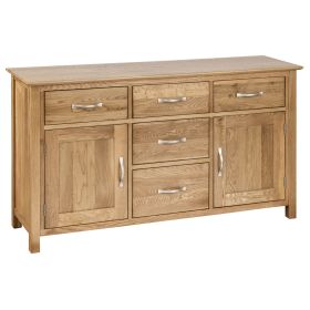 New Oak 2 Door 5 Drawer Sideboard