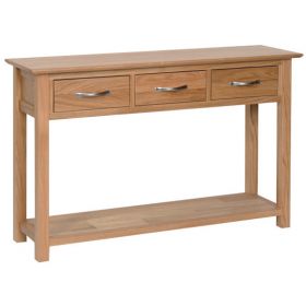 New Oak Console Table With 3 Drawers