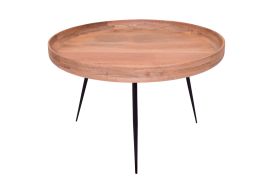 Mumbai Round Mango Wood Coffee Table Black Legs