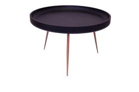 Mumbai Round Dark Grey Coffee Table Copper Legs