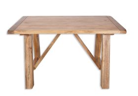 Patiala 135cm Trestle Table in Natural Wood 