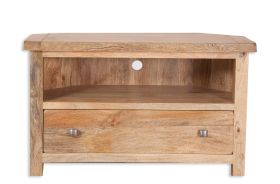 Patiala Corner TV Unit in Natural Wood 