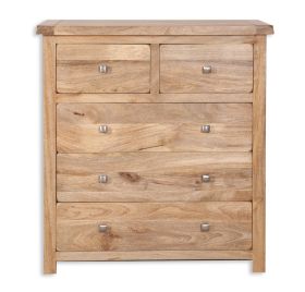 Rajasthan 2 Over 3 Drawer Chest in Natural Wood 