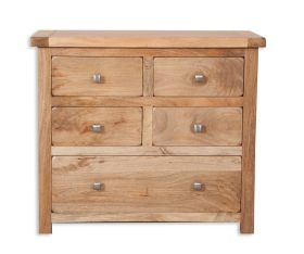 Rajasthan 4 Over 1 Drawer Chest in Natural Wood 