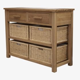 Opus Basket Hall Table in Solid Oak