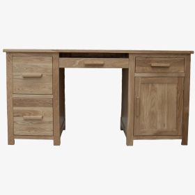 Opus Large Computer Desk in Solid Oak