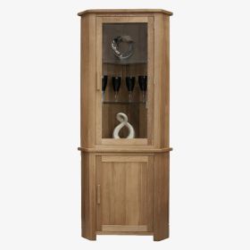 Opus Corner Display Unit in Solid Oak