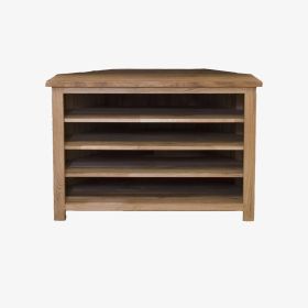 Opus Corner TV Unit in Solid Oak