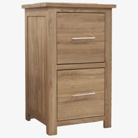 Opus Two Drawer Filing Cabinet in Solid Oak