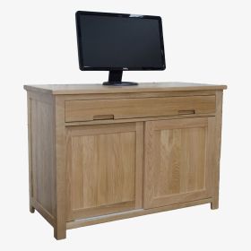 Opus Hideaway Computer Desk in Solid Oak