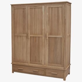 Opus Triple Wardrobe in Solid Oak