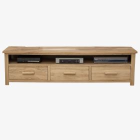 Opus Wide Plasma TV Unit in Solid Oak