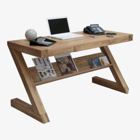 Opus Z Style Office Desk in Solid Oak