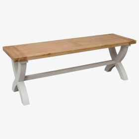 Painted Deluxe X Bench in Solid Oak