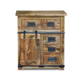 Jaipur Hall Cabinet in Distressed Natural Wood 