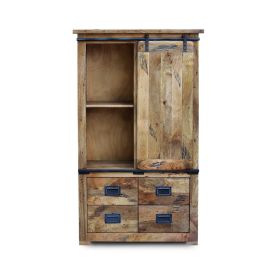 Jaipur Chest/Display Unit in Distressed Natural Wood 
