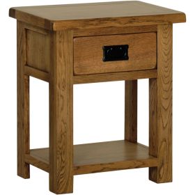 Rustic Oak 1 Drawer Bedside Table