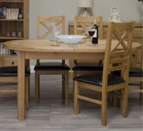 Deluxe Oval Extending Dining Table in Solid Oak