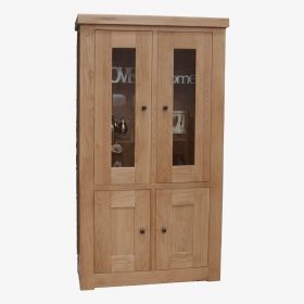 Bordeaux Solid Oak Glass Cabinet