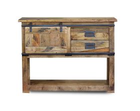 Jaipur Console Table in Distressed Natural Wood 