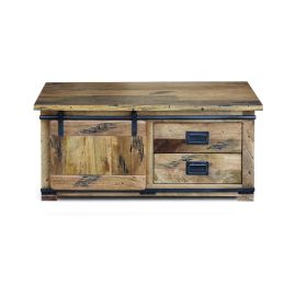 Jaipur Small TV Unit in Distressed Natural Wood 