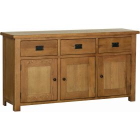 Rustic Oak Large 3 Door 3 Drawer Sideboard