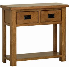 Rustic Oak Console Table With Drawer
