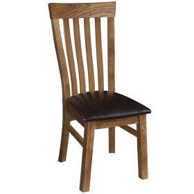 Rustic Oak Slatted Back Dining Chair