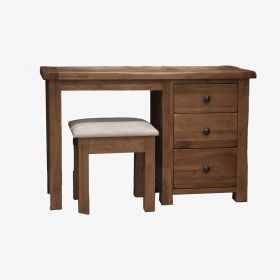 Rustic Solid Oak Dressing Table and Stool