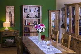 Rustic Oak Large Extending Dining Table