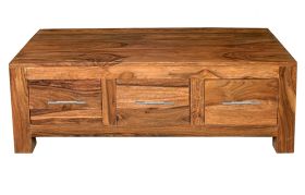 Agra 3 Drawer Coffee Table in Rosewood 