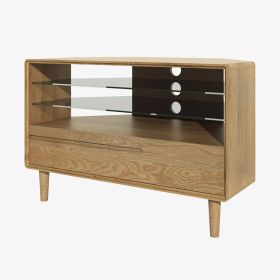 Scandic Corner TV Unit in Solid Oak