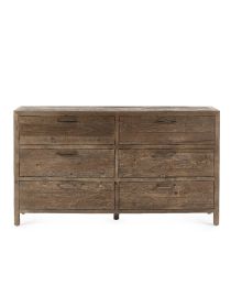 Julian Bowen Heritage 6 Drawer Wide Chest in Cashew