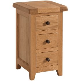 Somerset Oak Compact 3 Drawer Bedside Table