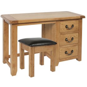 Somerset Oak Dressing Table With Stool And Mirror